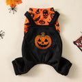 Halloween party creative printing pet dog costume in polyester, shown in two colour options and five sizes XS to XL