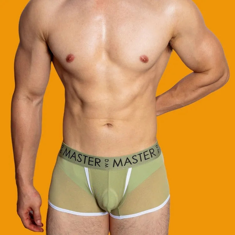 Men's low waist ice silk shorts in solid colours with quick-drying lightweight fabric