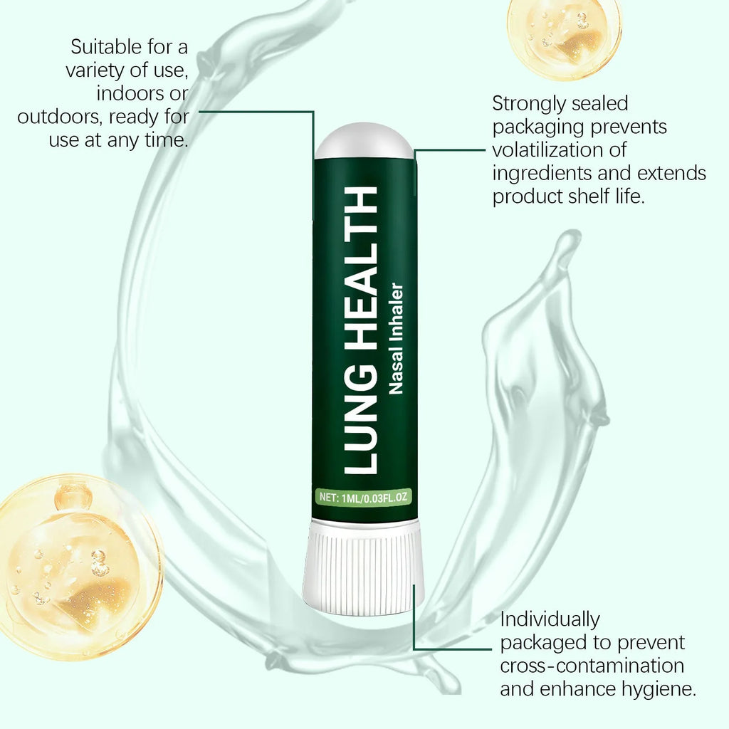 Lung health care inhaler with menthol and aloe leaves, 1ml capacity, single nursing inhaler