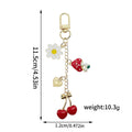 Red mushroom love heart rose heart-shaped alloy keychain with oil drip finish colour LS613