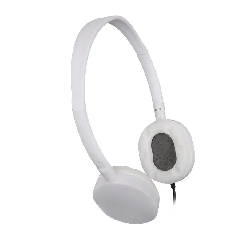 Retro solid colour over-ear headset with silicone headband and 1.2m cable shown in black