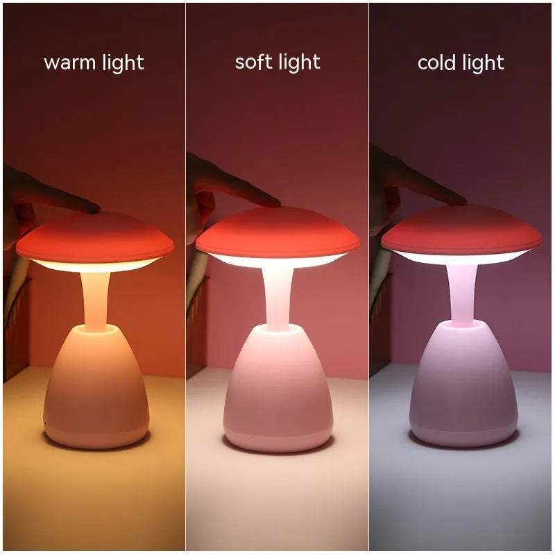 Small white bedside night lamp with ABS body, 5W LED, 10 by 21 cm, low voltage