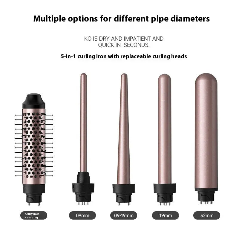 Automatic large wave hair curler in rose gold or black colour with adjustable voltage for home styling