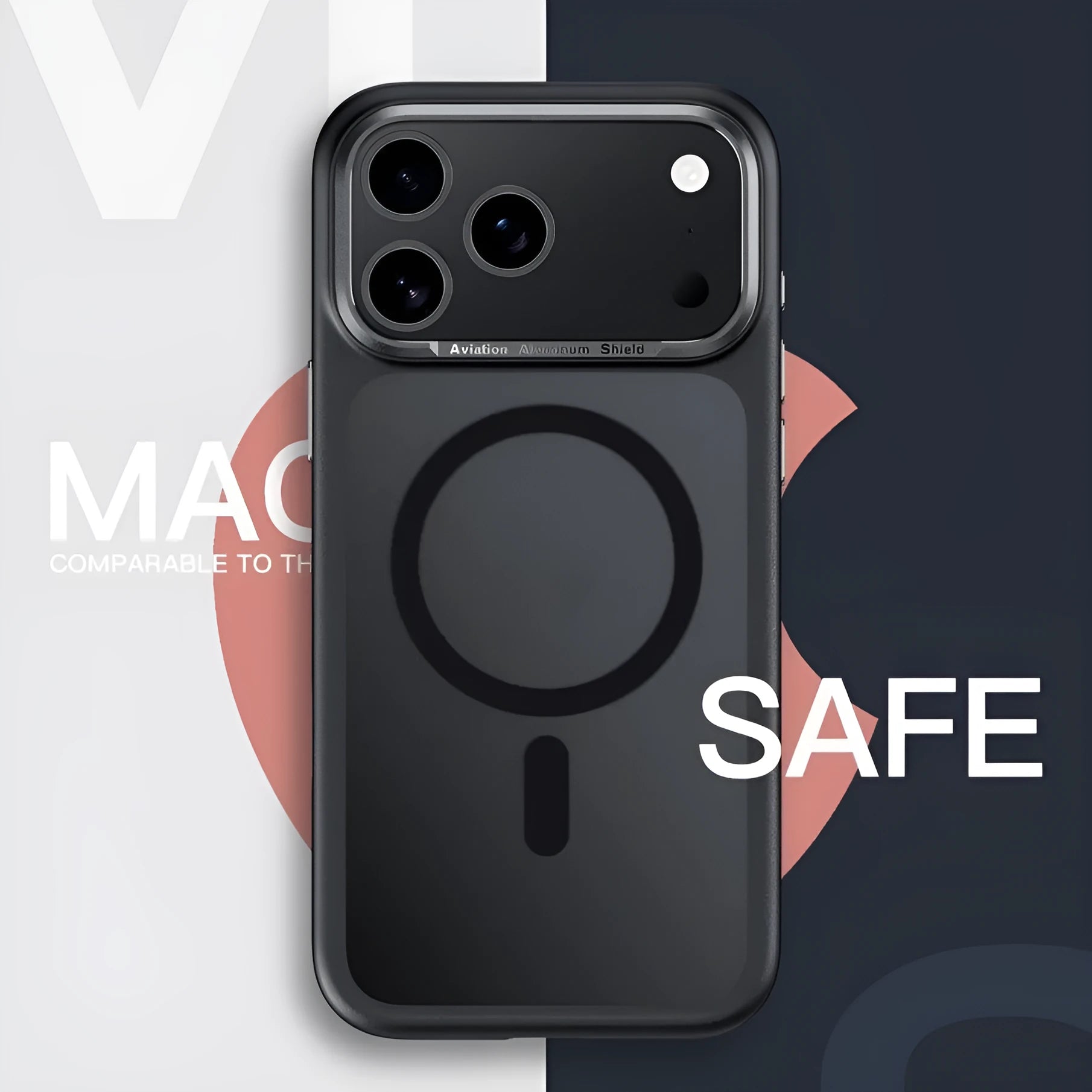 Frosted magnetic iPhone 17 protective case showing anti-fall shell in seven colour options
