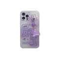 Purple clear gummy bear lanyard TPU phone case for iPhone 12 Pro and 13