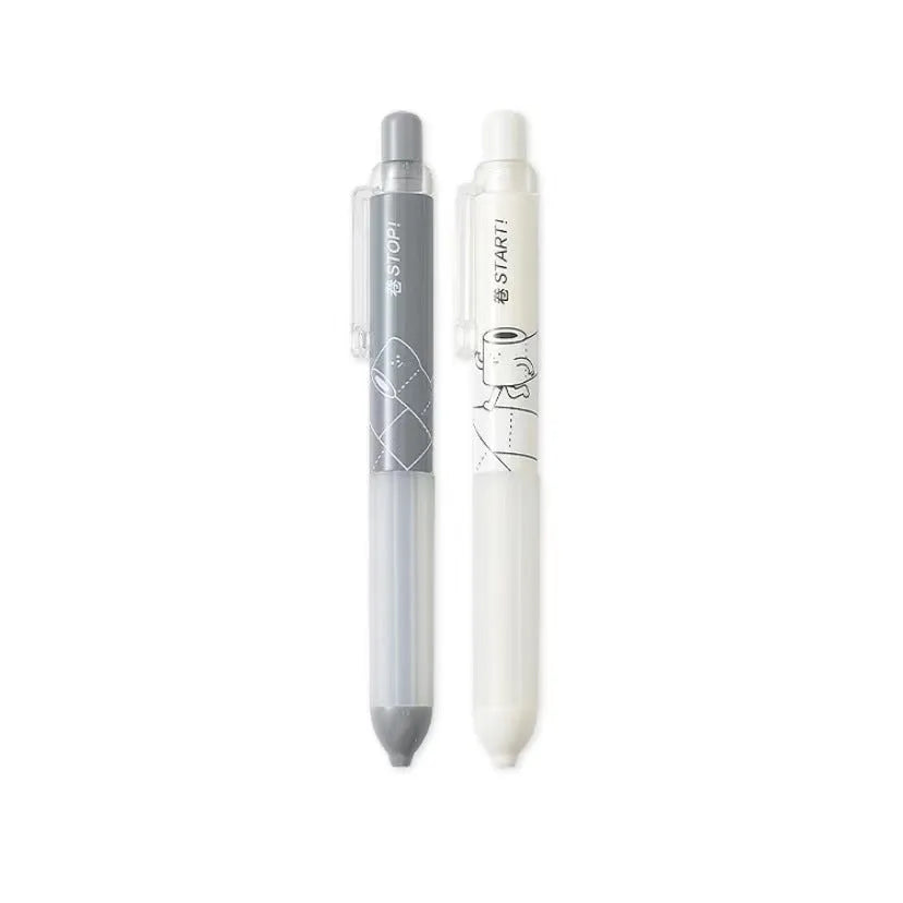 Black and white 0.5mm mechanical pencils with a soft cloud grip on the holder.