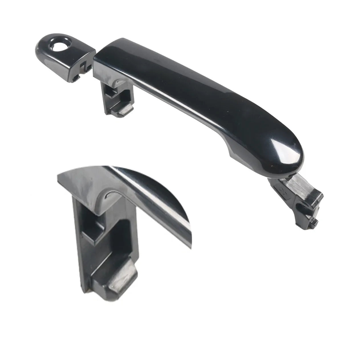 Left front car door handle 82641-EL12A in black ABS plastic for Nissan replacement