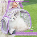 Large transparent hard-shell cat backpack carrier in a choice of colours for pets up to 9kg.