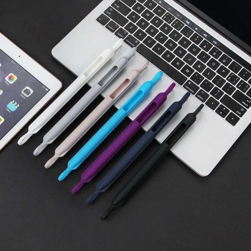 Silicone snap on pen case for Apple Pencil 1st and 2nd generation in black, gray, white Nordic style