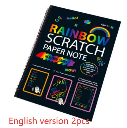 Large children's scratch art paper for DIY creative painting with colourful puzzle scraping design