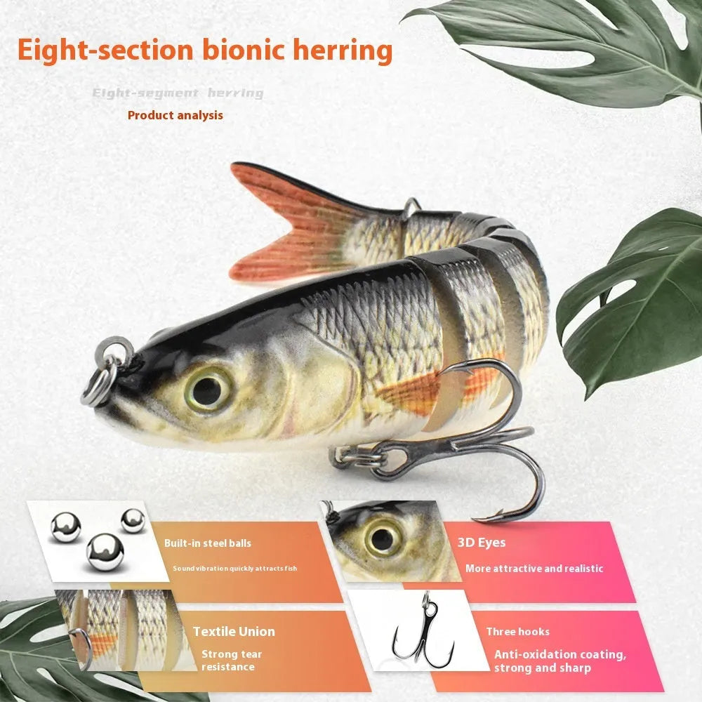 Eight Fish brand hard bait fishing lure, 133 mm long, shown in one of its eleven available colour options.