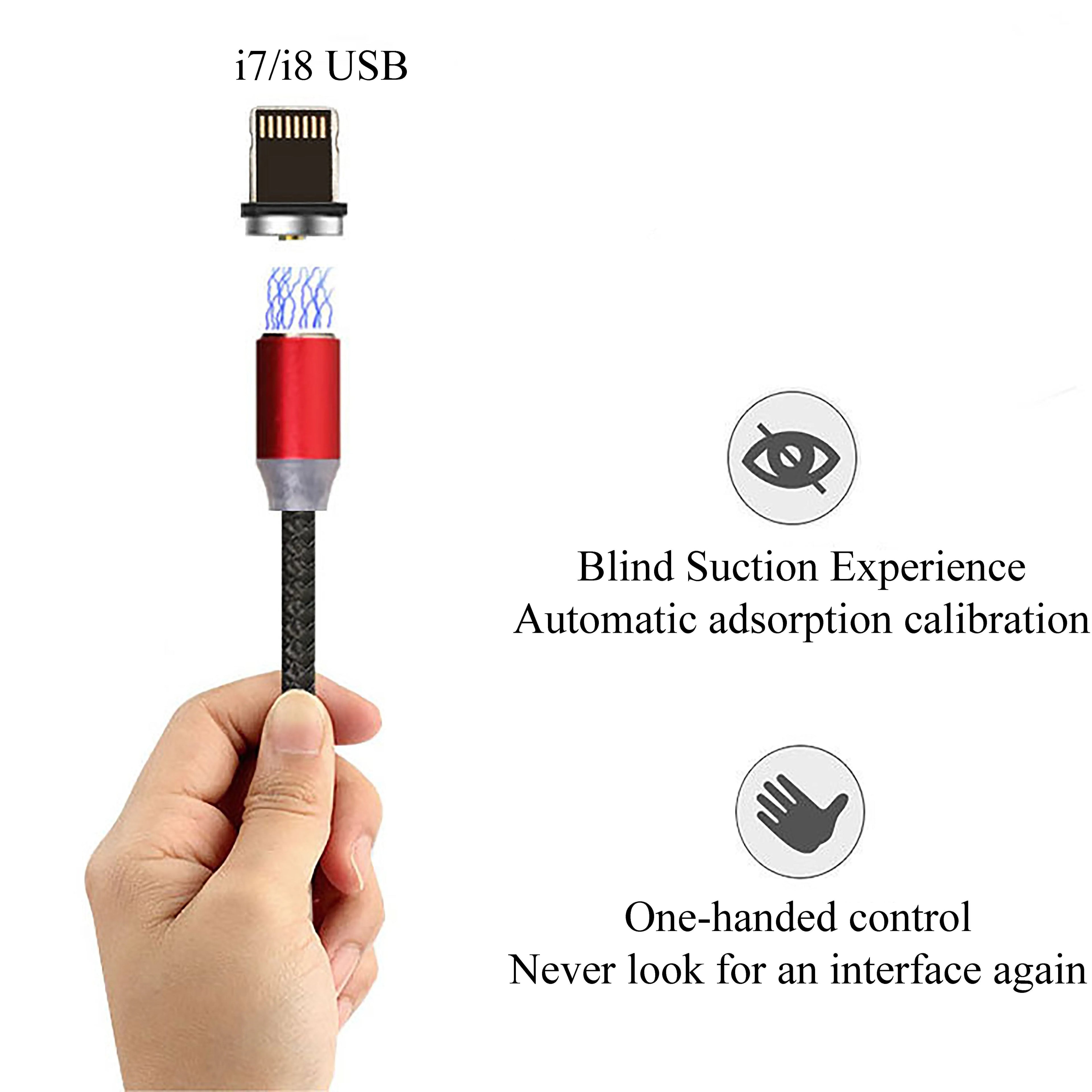 Android Type C three-in-one magnetic suction head charging cable 1m silver