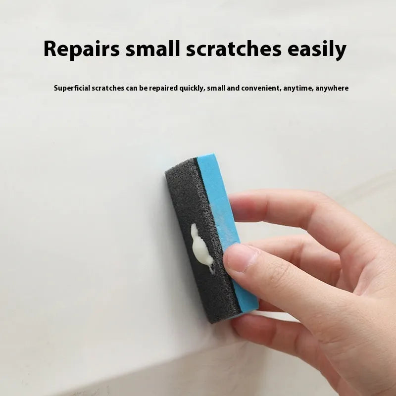 Car repair wax kit showing Scratch Removal A Wax, Brightening B Wax, and a frosted sponge mop for paint correction.
