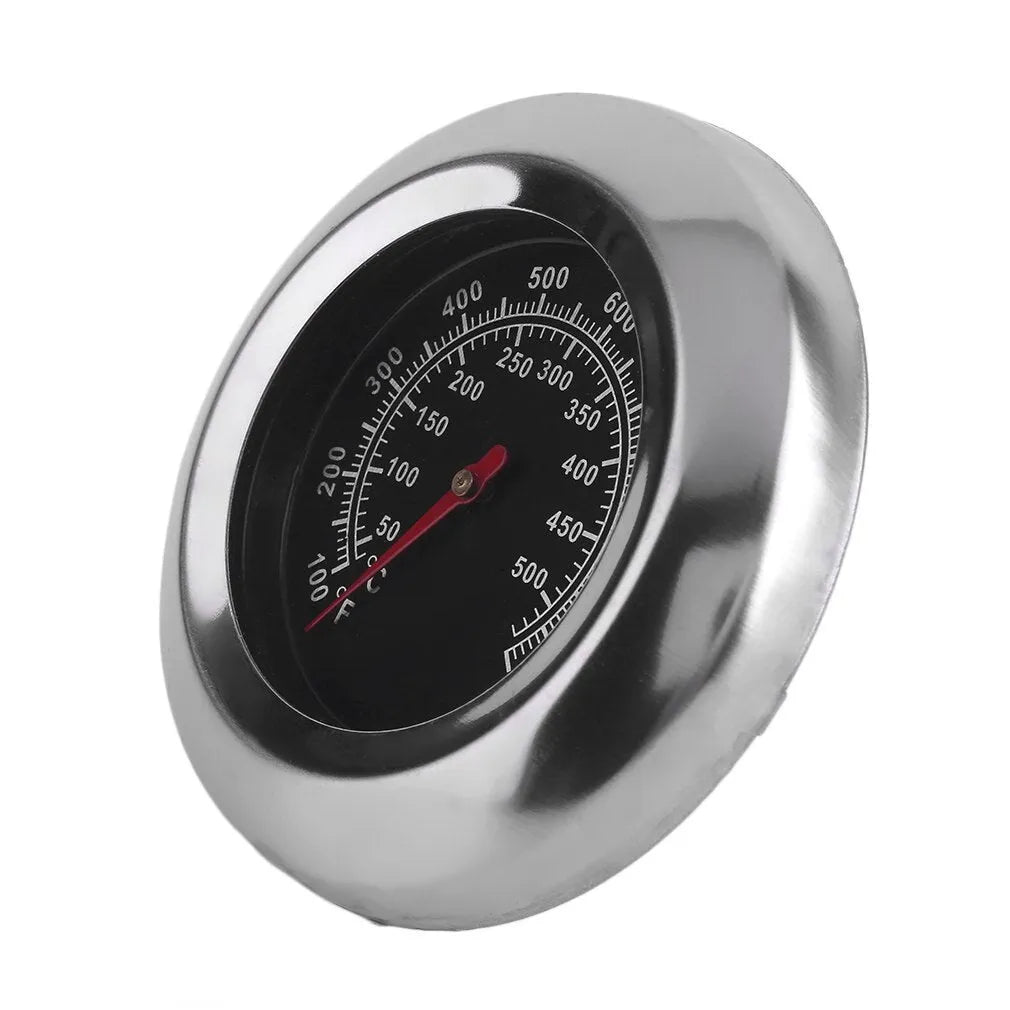 Stainless steel metal thermometer with 76mm dial and 6x39mm probe in steel colour