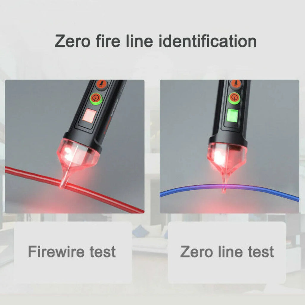 Intelligent voltage test pencil for electrical line detection with sound and light alarms