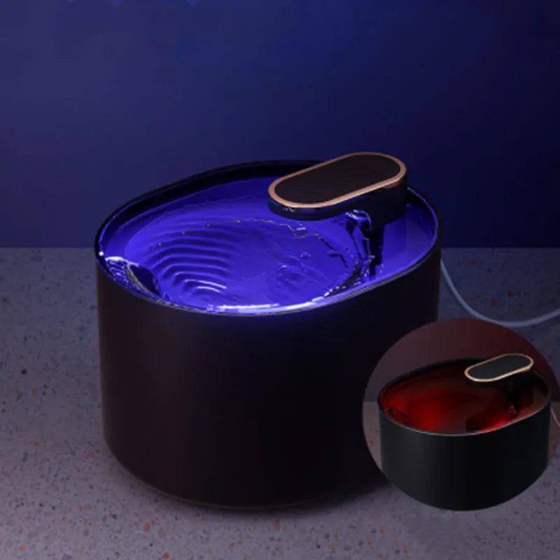 Automatic pet water fountain with USB cable, water pump, and filter element in Berlin blue colour