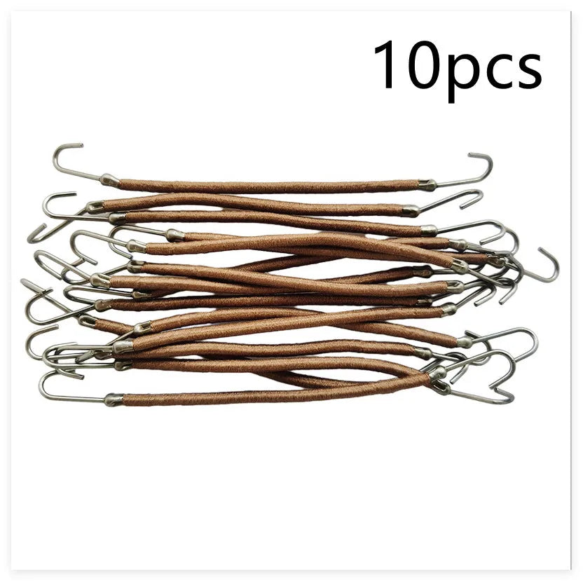 Double hook wig styling tool in black, dark brown, or light brown for securing hair extensions.