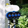 Dual timed irrigation controller with digital display for programmable garden watering automation