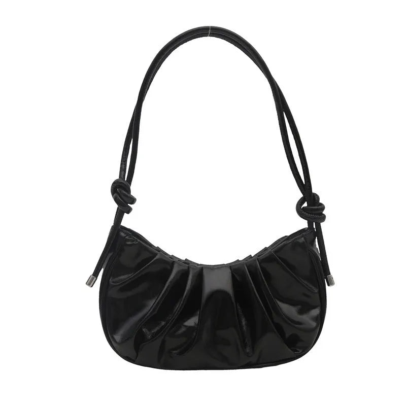 Soft black Korean style casual messenger bag with internal file bag and outer sandwich pocket.