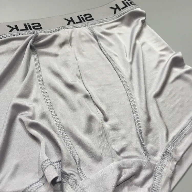Men's silk loose fit shorts in navy blue, silver grey, or skin colour