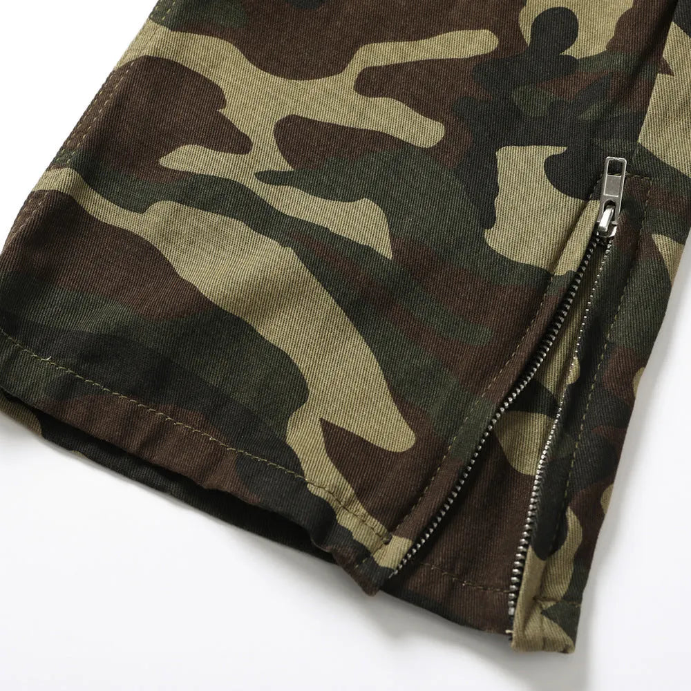 Men's cotton camouflage casual trousers in standard camouflage pattern, available in sizes S to XXXL for leisure wear