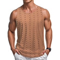 Round neck casual beach style loose polyester vest in khaki