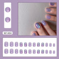Aurora false nails short style with starry sky pattern bright starry sky colour 24 piece set