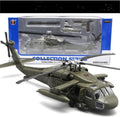 Black Hawk Gunship alloy military model helicopter toy with flash function in green camouflage colour