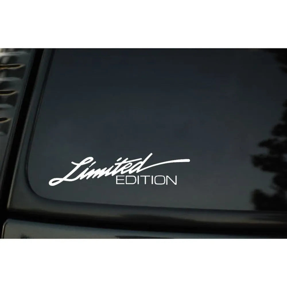 Reflective British-style bumper sticker showing black, white, and colourful options, size 16cm by 3.8cm.