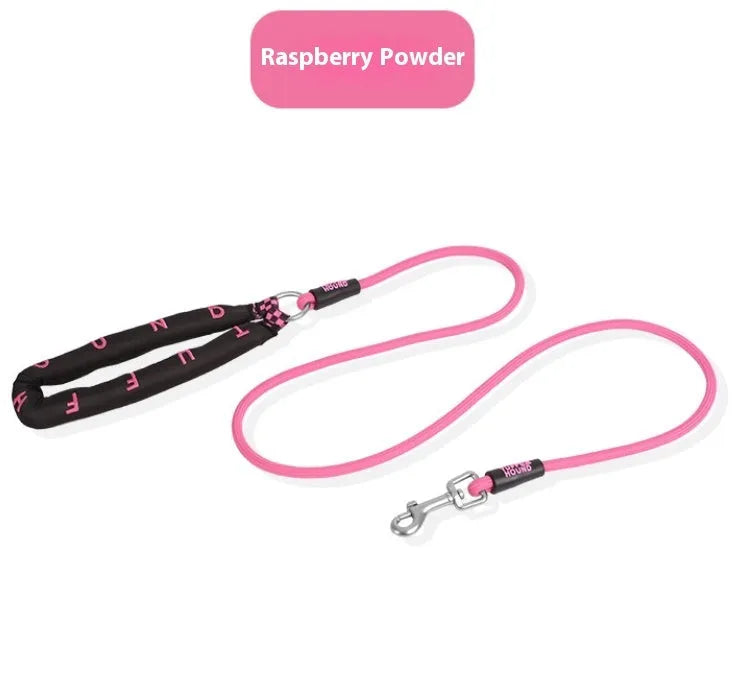 Polyester dog leash with adjustable hand holding rope in four colour options