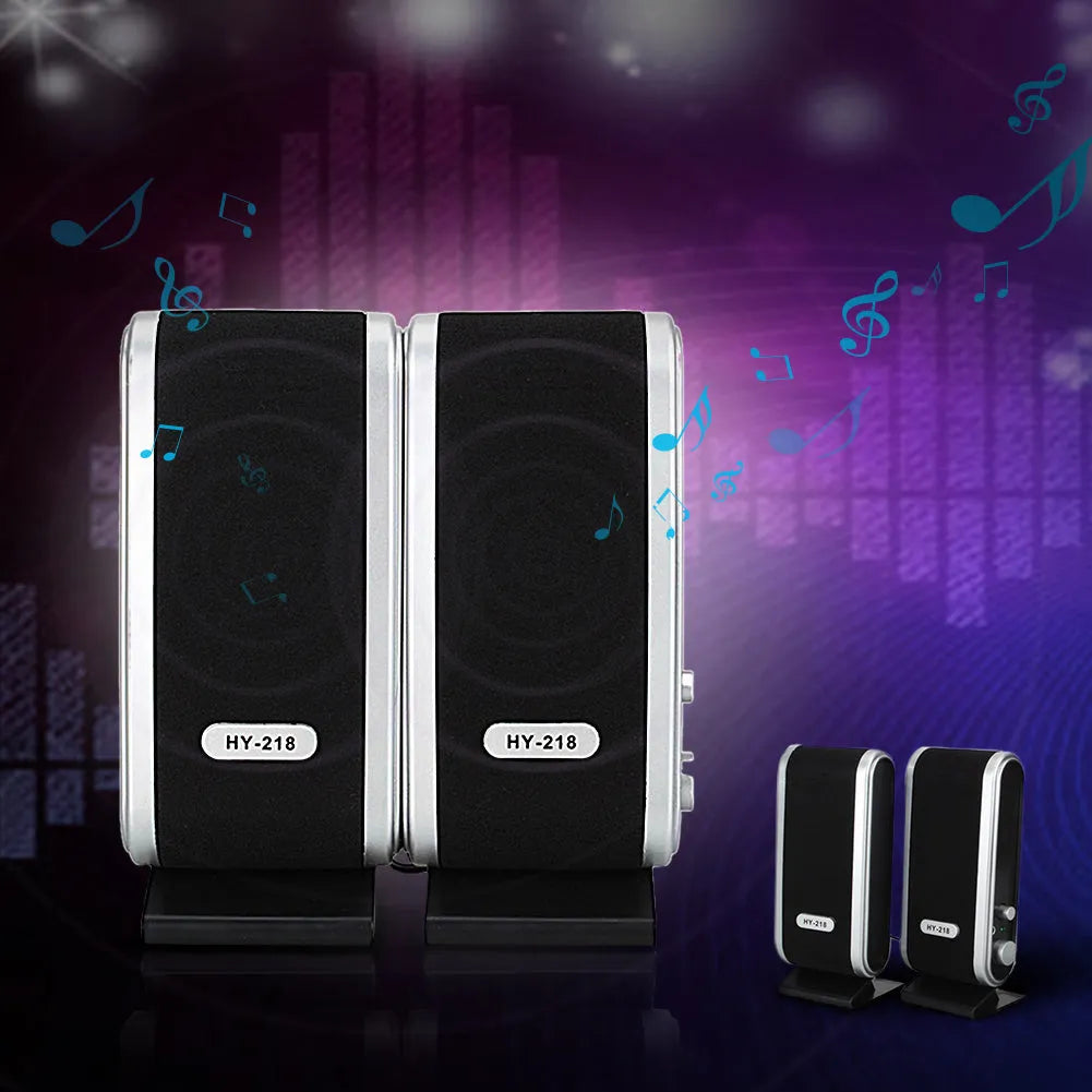 Black notebook mini USB-powered desktop computer speaker with compact design