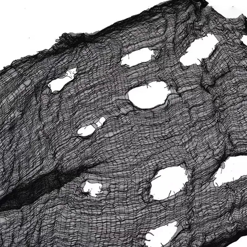 Black polyester gauze Halloween decoration stage background fabric 76cm×180cm