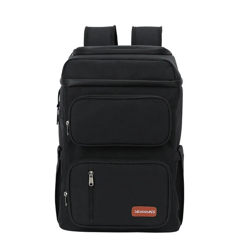 New double-layer thermal preservation backpack in gray made of Oxford cloth with modern simple style