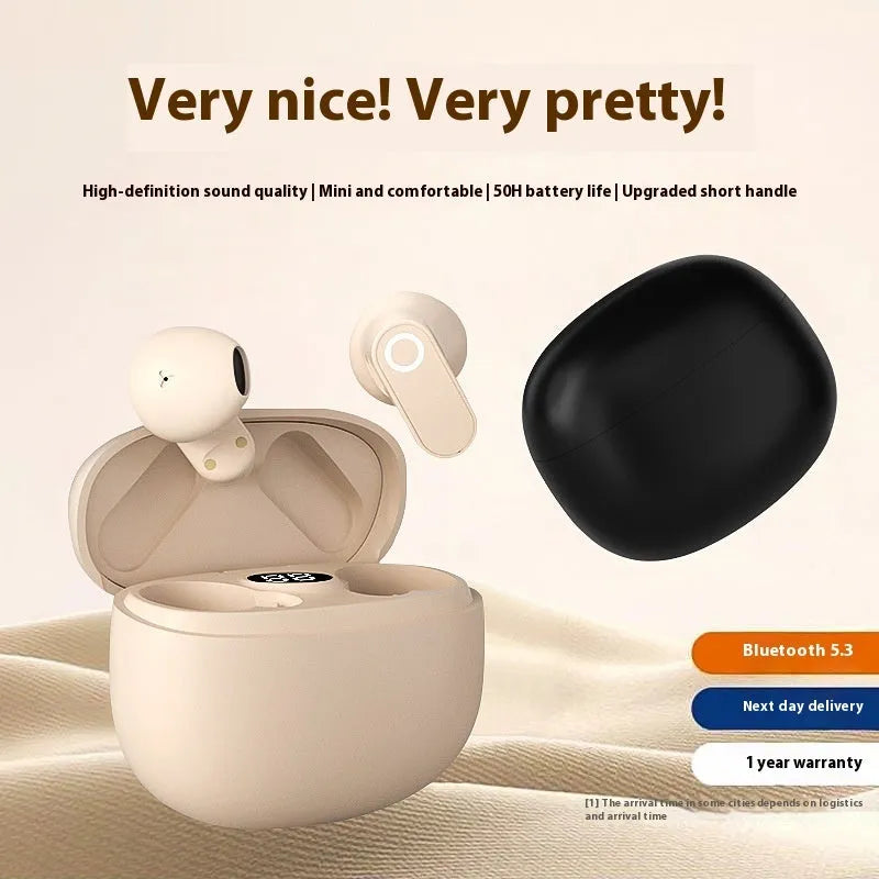 Portable sports ear hook Bluetooth headset in black with secure fit for music and calls