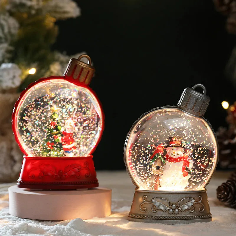 LED Christmas decoration light with simulation flame effect in snowman design