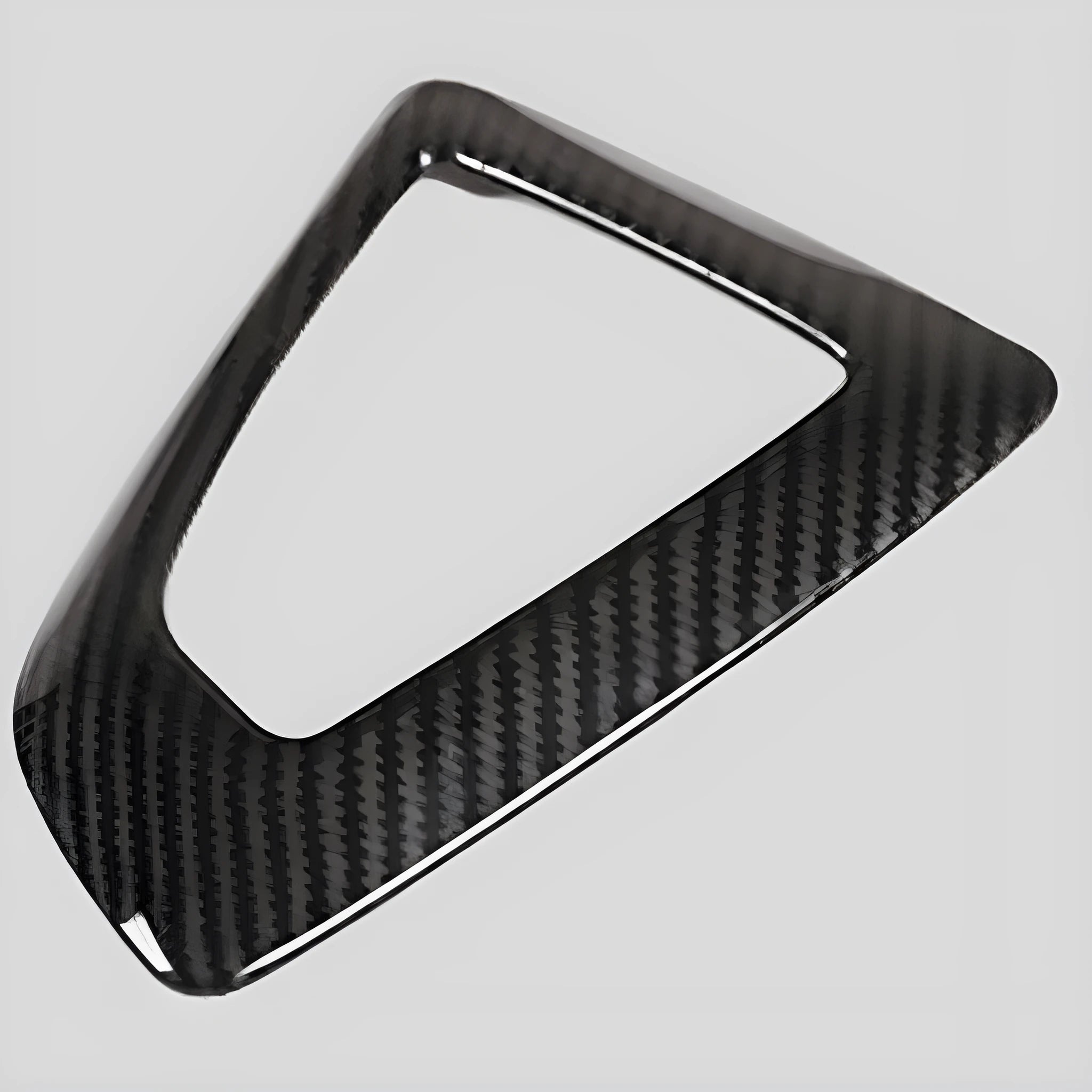 BMW gear selector base frame trim panel in carbon fibre pattern with 3M adhesive backing