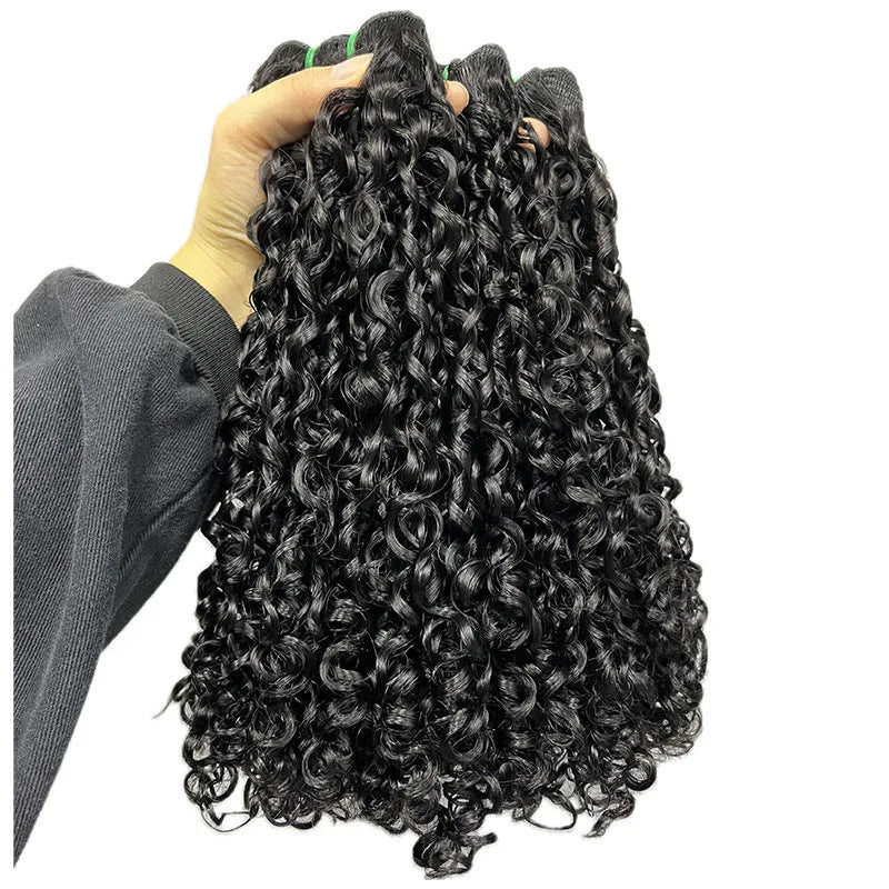 Real human hair front lace wig in Pissy06 colour, showing natural style on a model.
