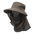 Men's army green wide-brimmed fisherman hat with adjustable drawstring for sun protection outdoors.