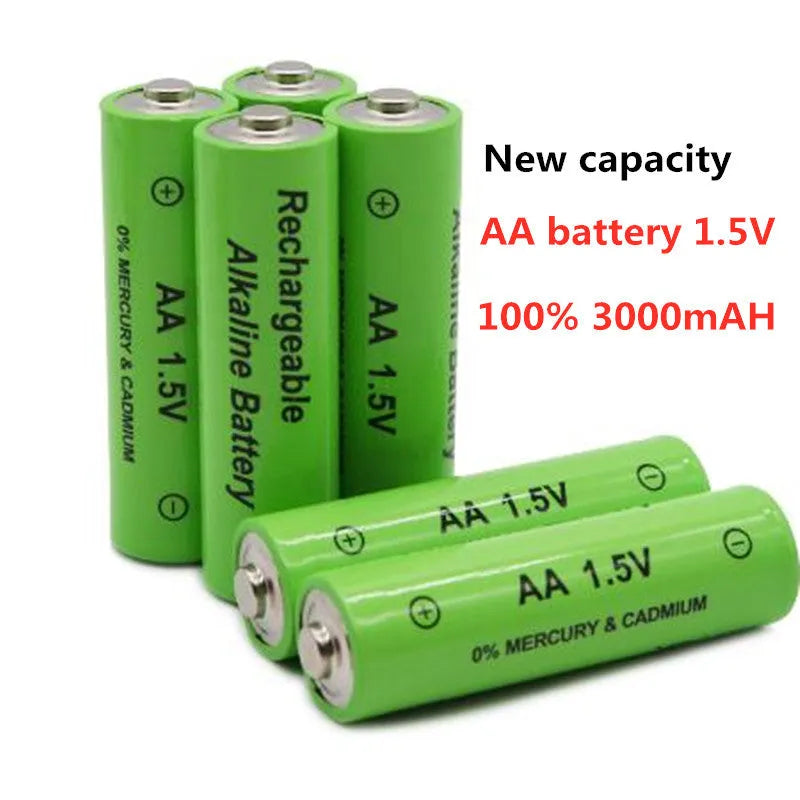 Industrial grade rechargeable alkaline AA battery with 3000mAh capacity
