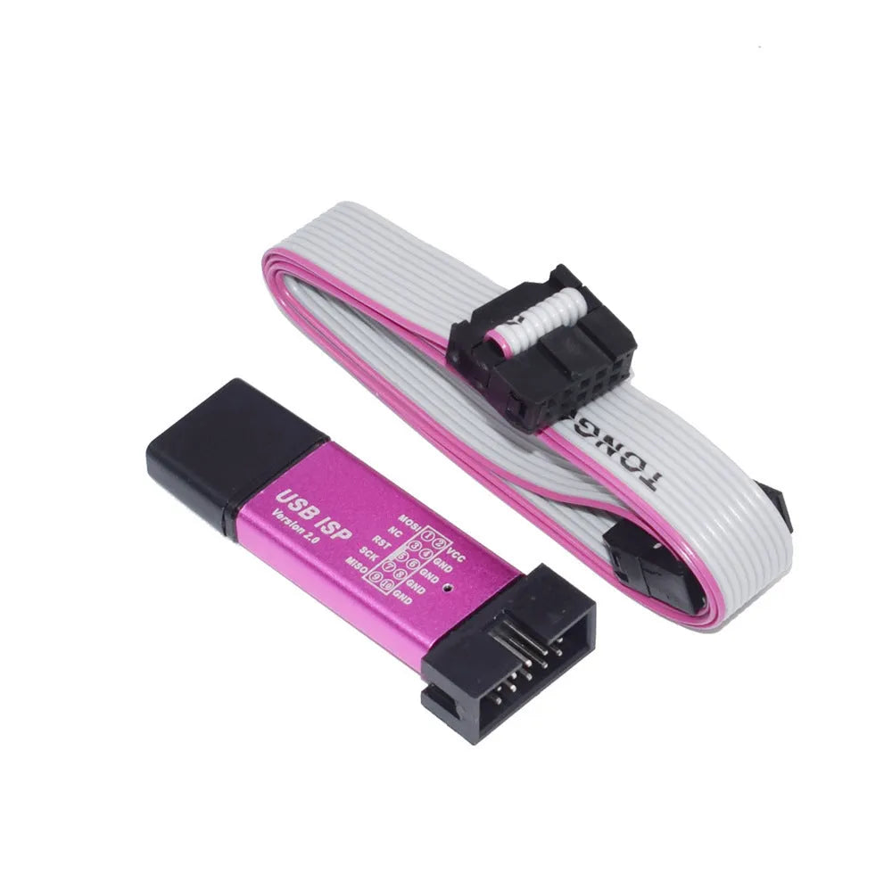 USB ISP programming burner with standard IDC10 interface in random colour