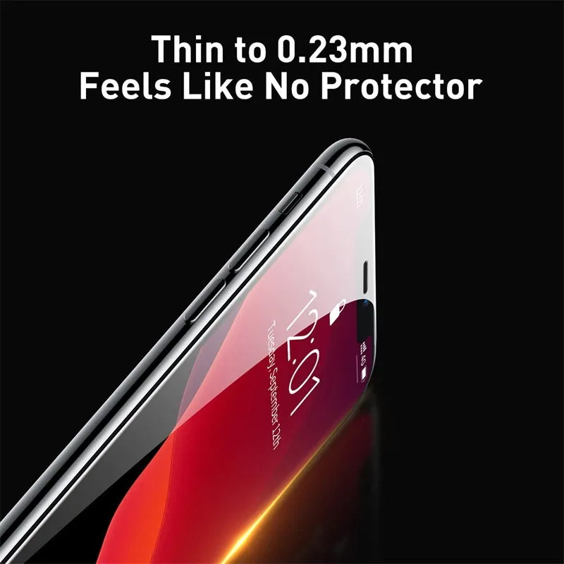 0.23mm curved tempered film for iPhone X XS 11 Pro 5.8in, black glass PET screen protector with applicator