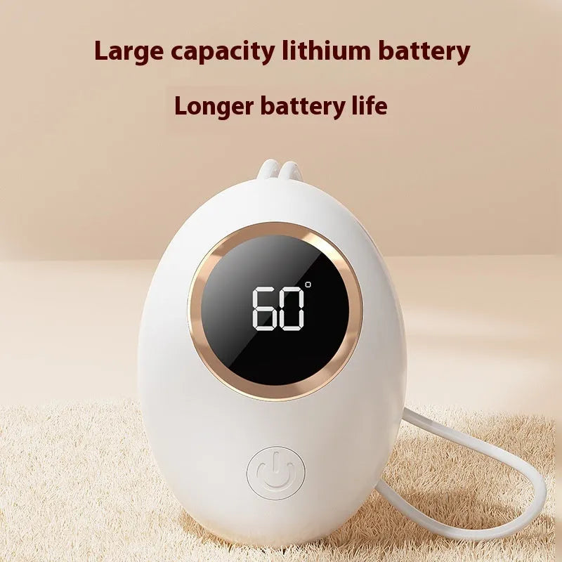 A portable hand warmer power bank with a digital display, shown in one of six available colours.