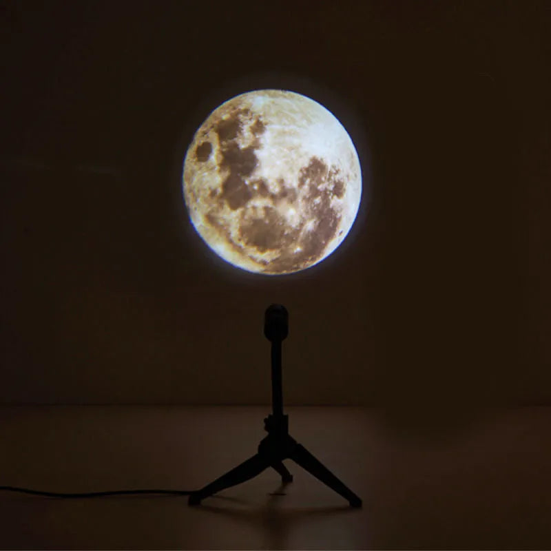 Star projector lamp showing earth projection with adjustable hose bracket