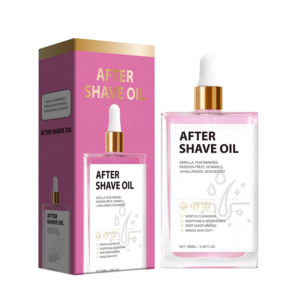 Men's aftershave oil bottle 100 ml with FP-A021 style labelling