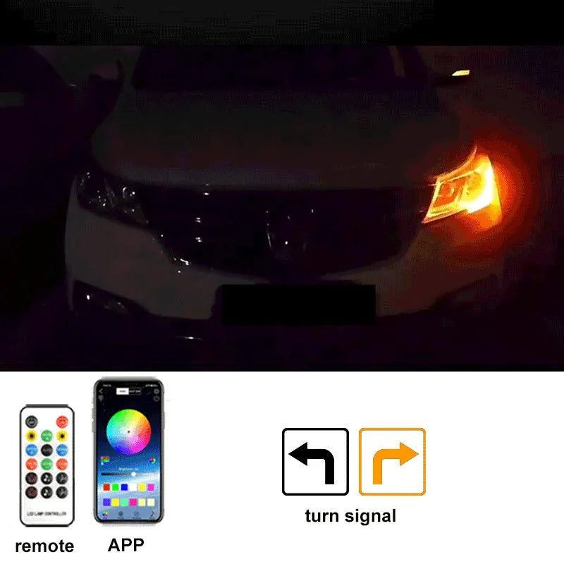 Automotive LED atmosphere light strip for engine cover installation in various colours and lengths.