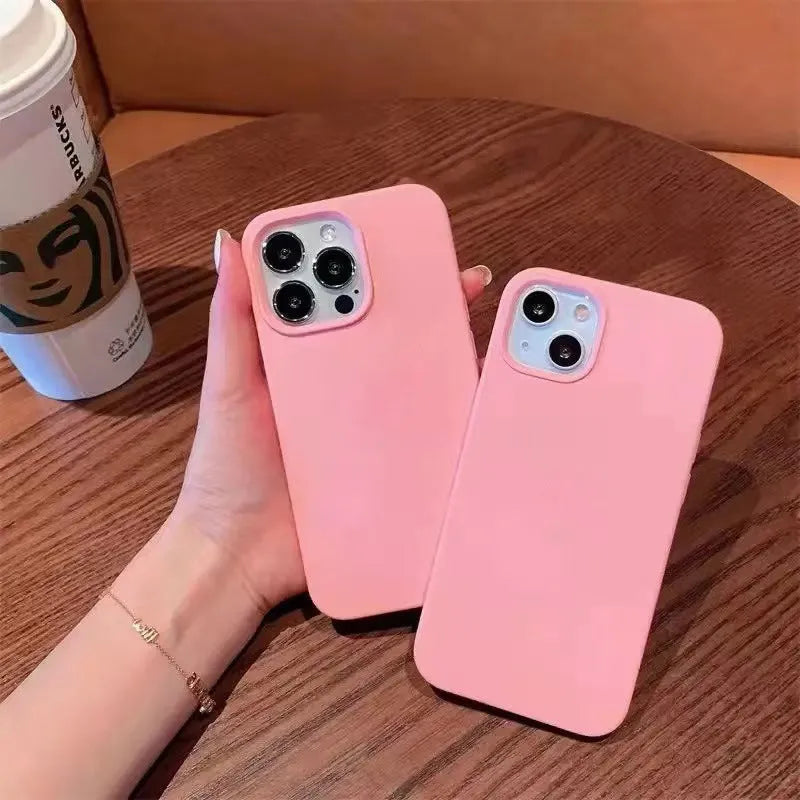 All-inclusive liquid silicone phone case for Apple iPhone 13-16 series in frosted finish