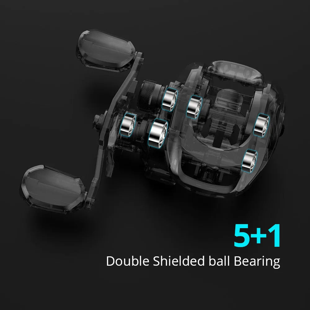 Drip wheel fishing reel with left or right hand wheel option for lure fishing