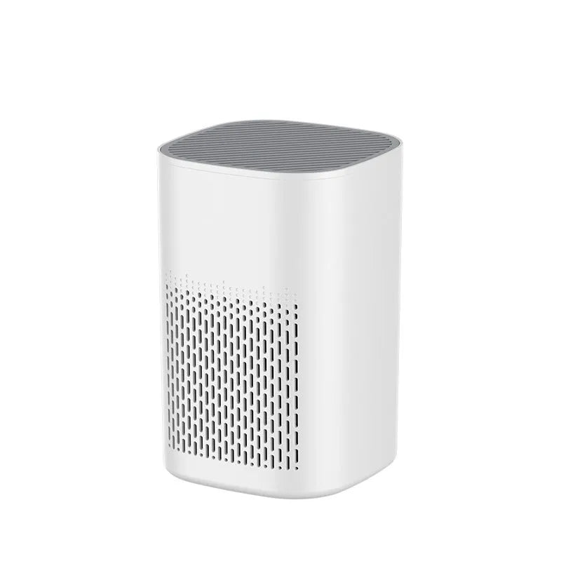 Simple style desktop air purifier unit with USB port for small room air cleaning.
