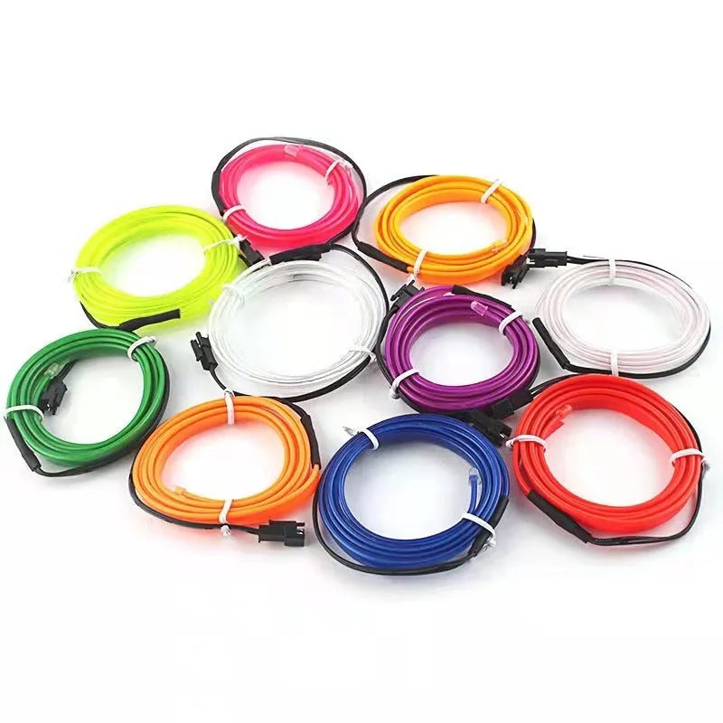 6-metre long flexible USB LED light strip for car interior ambient lighting in various colours