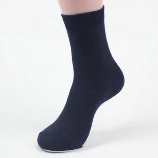 Men's bamboo fibre socks with a small square pattern in five colour options.